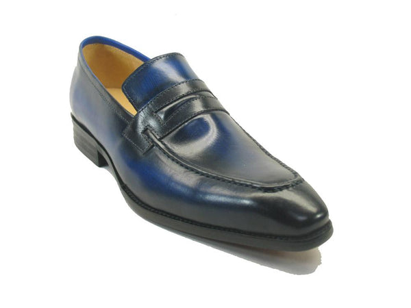 Carrucci  Calfskin Penny Loafer - Navy