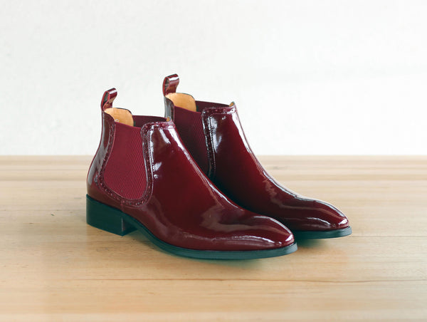 Carrucci Calfskin Slip-On Boot - Burgundy