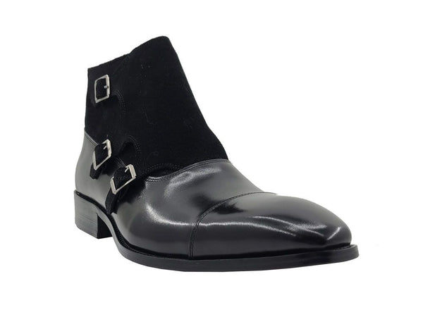 C&E Shoes Calfskin Suede Chukka - Black