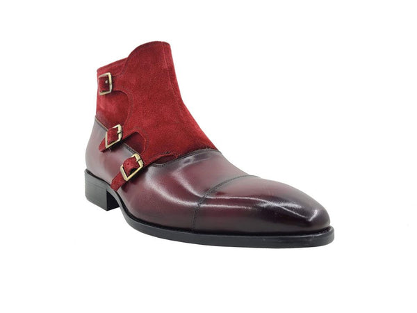 C&E Shoes Calfskin Suede Chukka - Burgundy