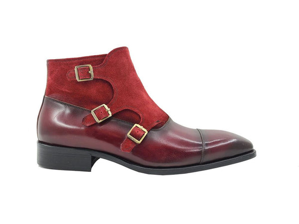 C&E Shoes Calfskin Suede Chukka - Burgundy