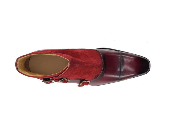 C&E Shoes Calfskin Suede Chukka - Burgundy