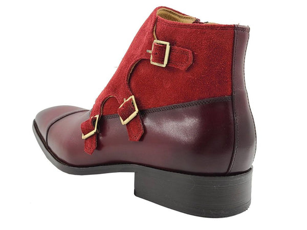 C&E Shoes Calfskin Suede Chukka - Burgundy