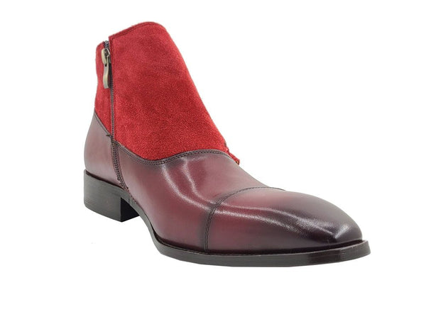 C&E Shoes Calfskin Suede Chukka - Burgundy