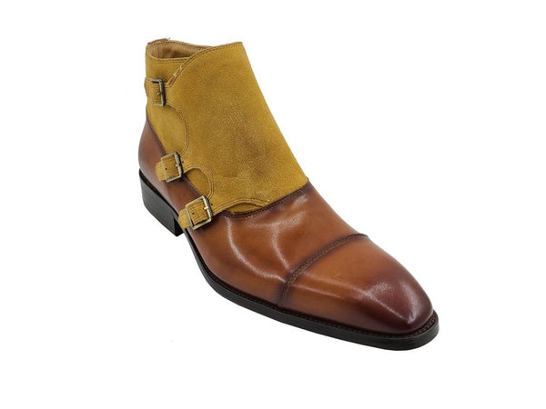 C&E Shoes Calfskin Suede Chukka - Cognac