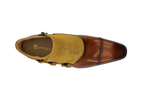 C&E Shoes Calfskin Suede Chukka - Cognac
