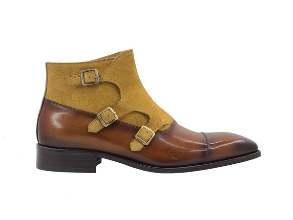 C&E Shoes Calfskin Suede Chukka - Cognac