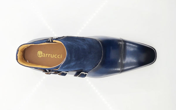 C&E Shoes Calfskin Suede Chukka - Navy