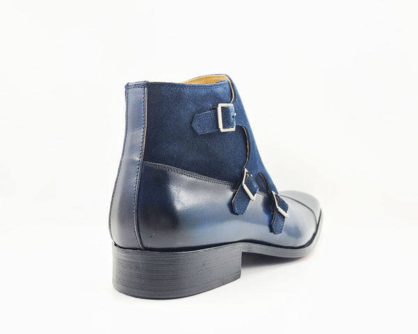 C&E Shoes Calfskin Suede Chukka - Navy