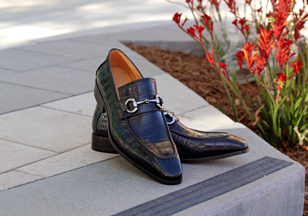 Maurice Crocodile Calfskin Loafer - Navy