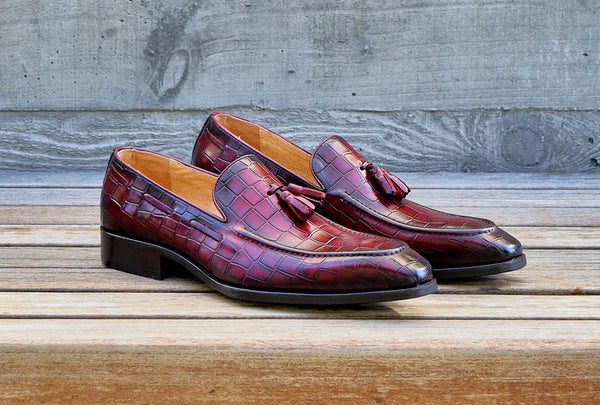 C&E Shoes Calfskin Loafer - Burgundy