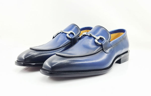 Carrucci Calfskin Loafer - Blue