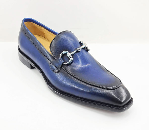 Carrucci Calfskin Loafer - Blue