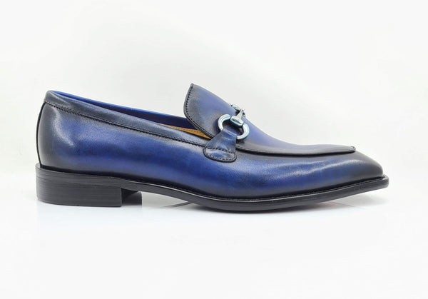 Carrucci Calfskin Loafer - Blue