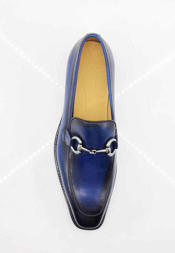 Carrucci Calfskin Loafer - Blue