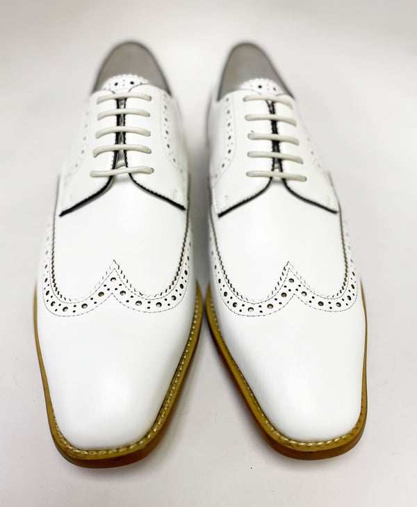 C&E Shoes Leather Lace-Up Shoe - White