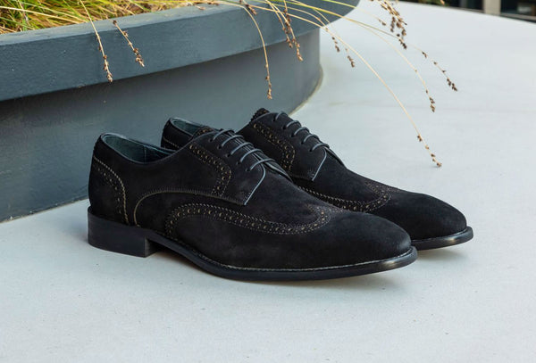 C&E Shoes Suede Lace-Up Shoe - Black