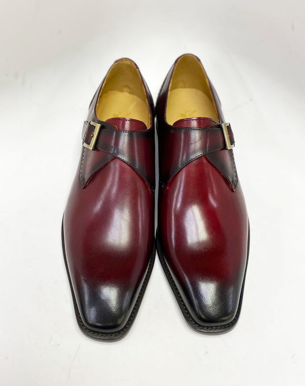 C&E Shoes Leather Monkstrap - Burgundy