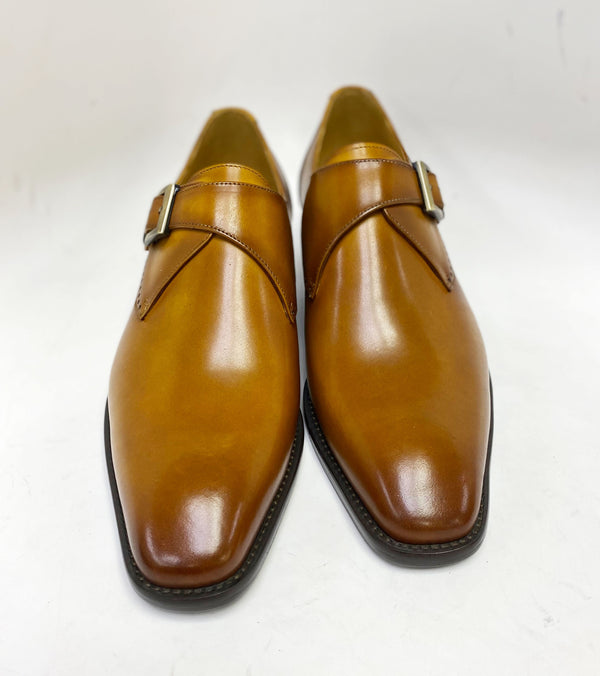 C&E Shoes Leather Monkstrap - Cognac