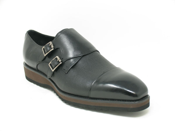 Maurice Calfskin Monkstrap Shoe - Black
