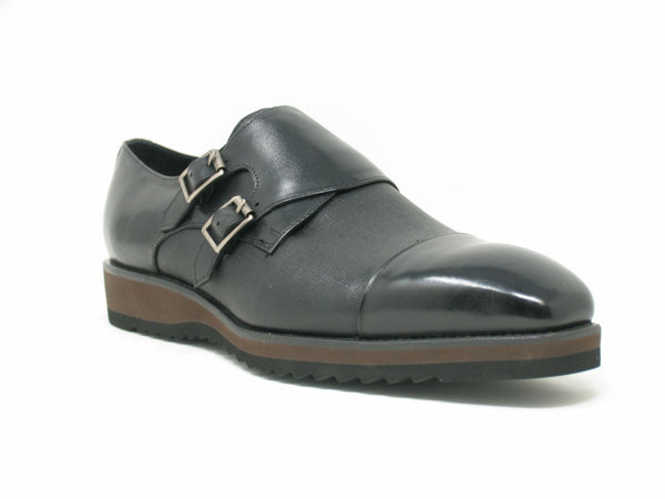 Maurice Calfskin Monkstrap Shoe - Black