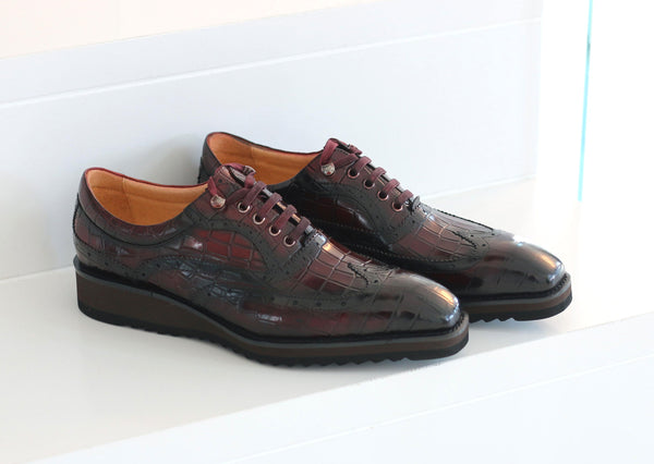 C&E Shoes Calfskin Oxford - Burgundy