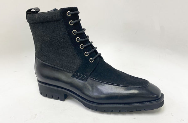 C&E Shoes Calfskin Suede Boot - Black