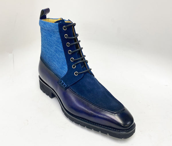 C&E Shoes Calfskin Suede Boot - Blue