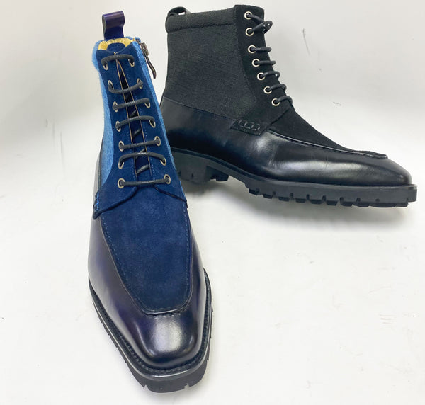 C&E Shoes Calfskin Suede Boot - Blue