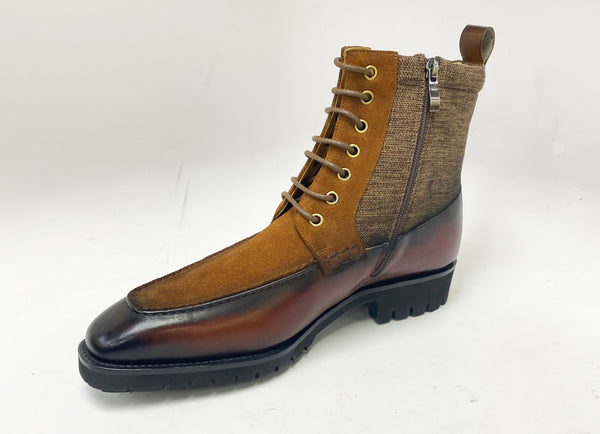 C&E Shoes Calfskin Suede Boot - Brown