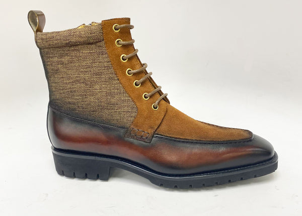C&E Shoes Calfskin Suede Boot - Brown