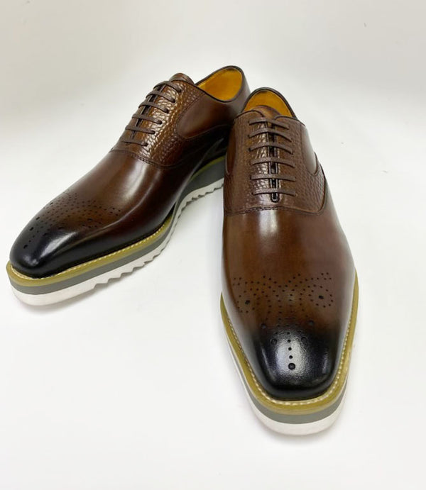 Maurice Calfskin Lace-Up Shoe - Chestnut
