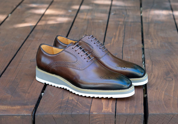 Maurice Calfskin Lace-Up Shoe - Chestnut