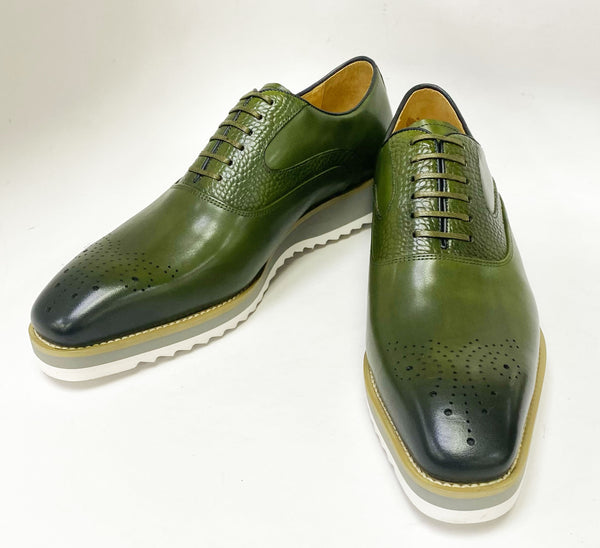 Maurice Calfskin Lace-Up Shoe - Olive