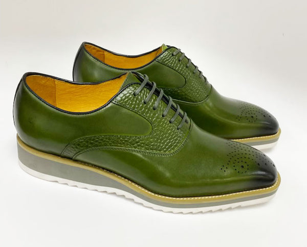 Maurice Calfskin Lace-Up Shoe - Olive