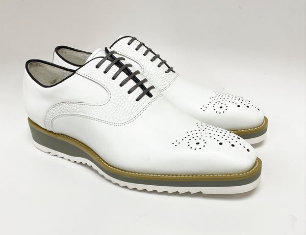 Maurice Calfskin Lace-Up Shoe - White