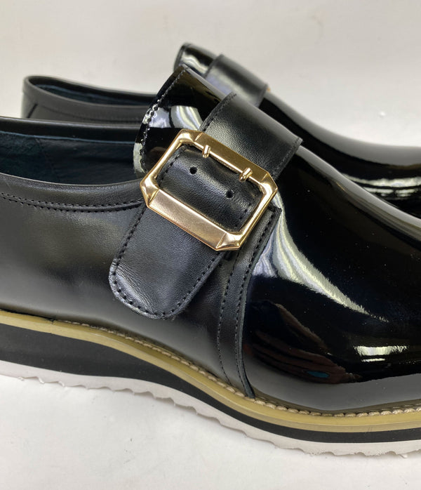 Maurice Patent Leather Monkstrap - Black