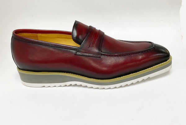 C&E Calfskin Penny Loafer - Burgundy