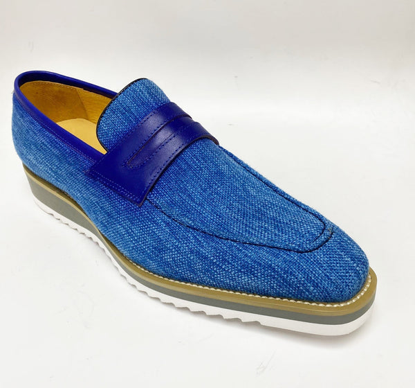 C&E Canvas Calfskin Loafer - Blue