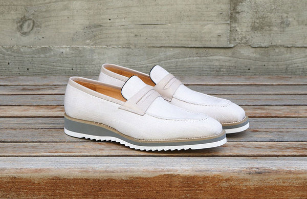 C&E Canvas Calfskin Loafer - Cream