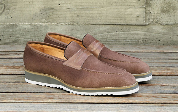 C&E Shoes Suede Penny Loafer - Mocha