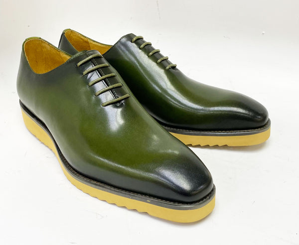 Carrucci Calfskin Oxford - Olive