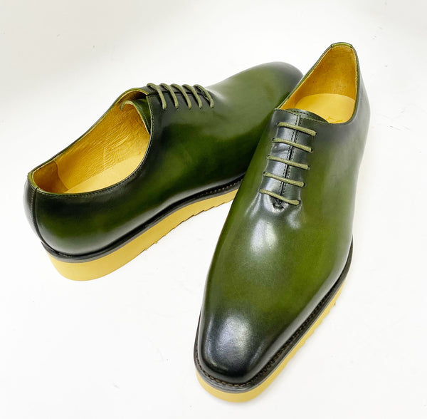Carrucci Calfskin Oxford - Olive