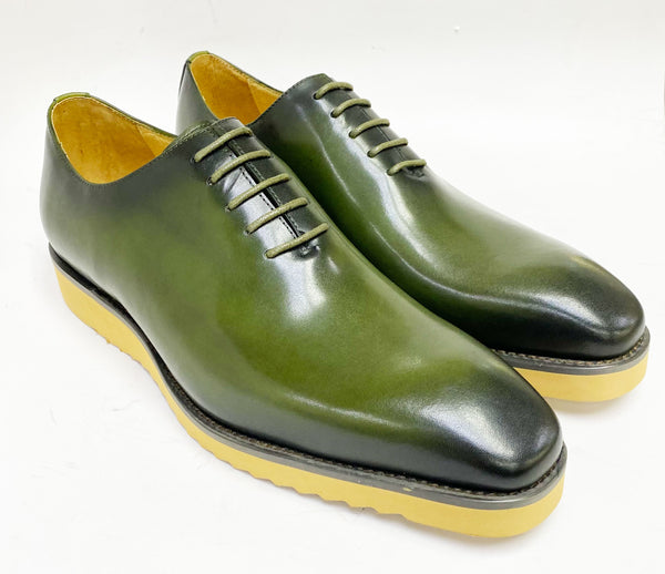 Carrucci Calfskin Oxford - Olive