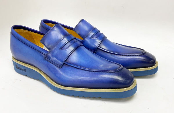 Maurice Calfskin Penny Loafer - Blue