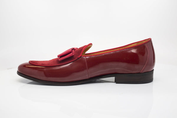 C&E Shoes Leather Suede Loafer - Red
