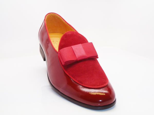 C&E Shoes Leather Suede Loafer - Red