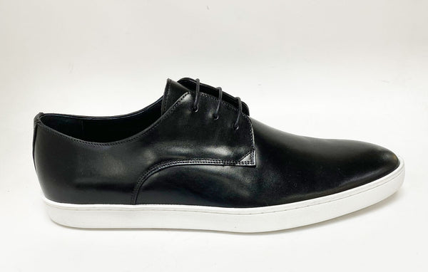 C&E Shoes Calfskin Lace-Up Sneaker - Black