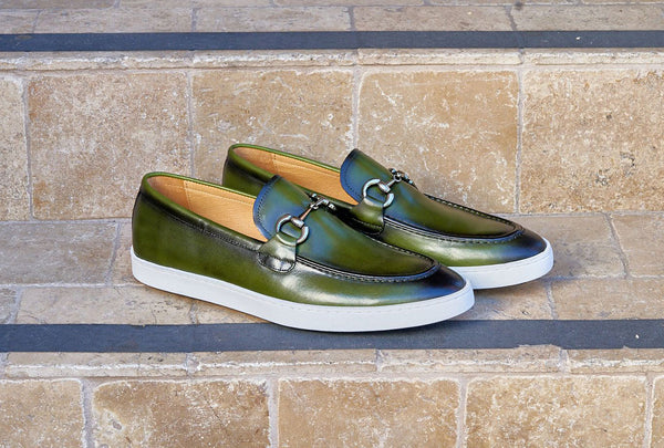 Maurice Horsebit Calfskin Loafer - Olive