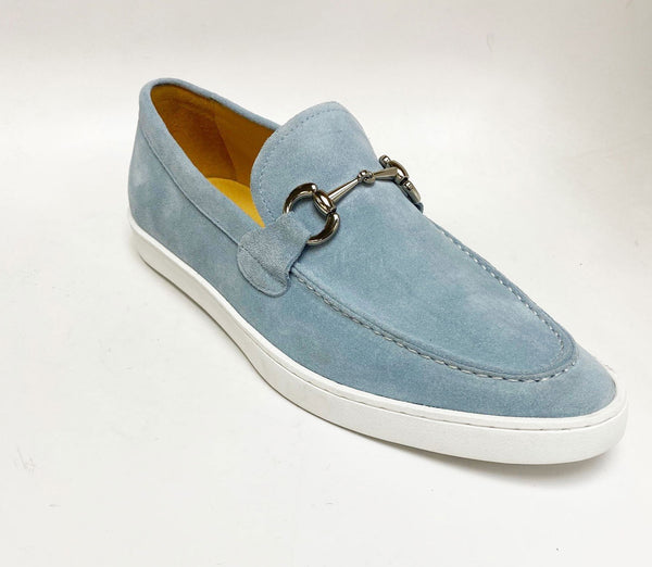 Maurice Suede Horsebit Loafer - Sky Blue